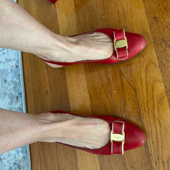 Ferragamo Sling back Red size 8 - Picture 2 of 5
